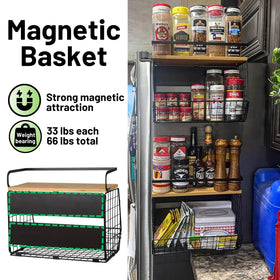 Ofiray-home magnetic shelf mounted on refrigerator for easy access