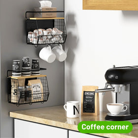Ofiray-home magnetic shelf tiered design, open view for quick finding.