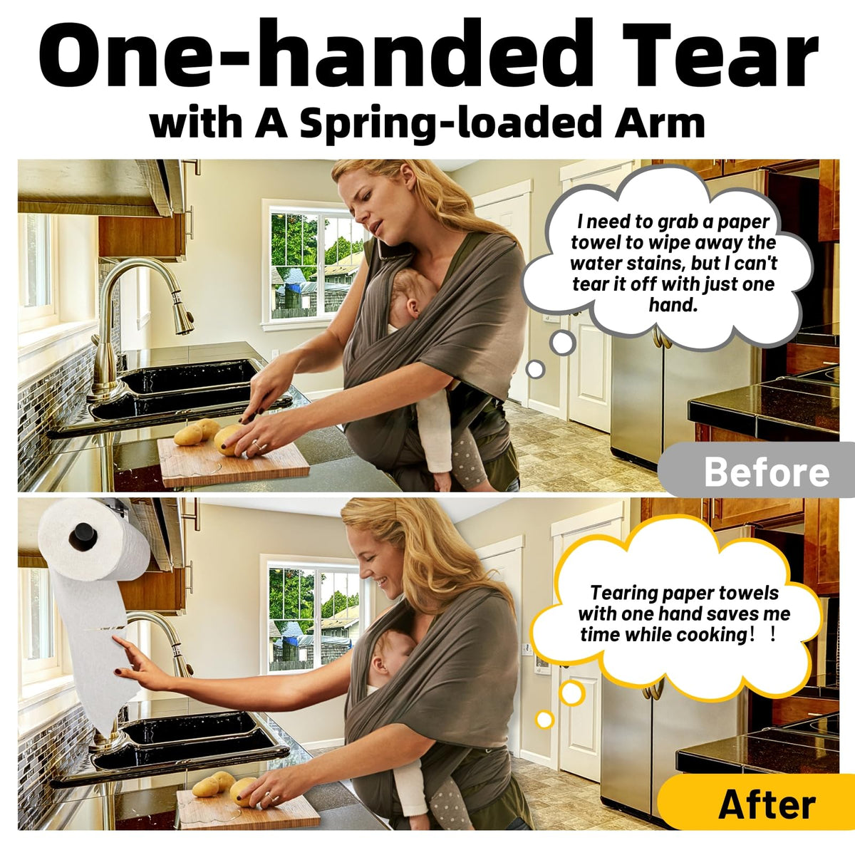 Ofiray-home one-hand tear feature eases quick towel access after cooking