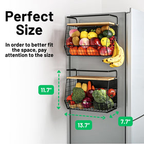 Ofiray-home pantry magnetic shelf enhances visibility with its tiered design.