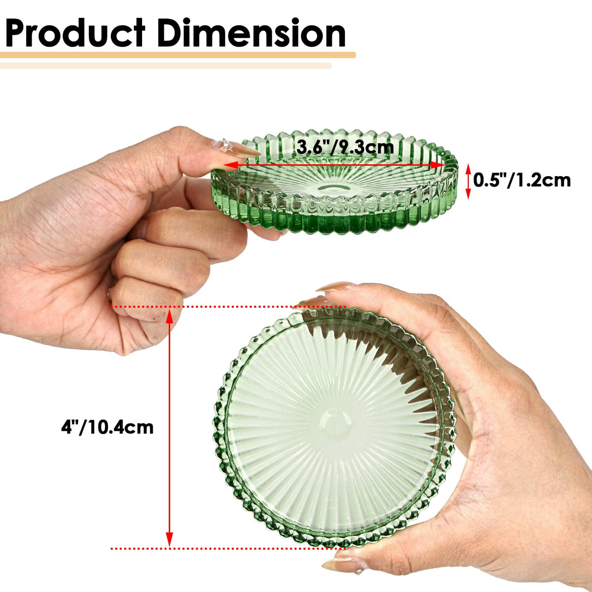 OGANAZI crystal coaster with striped design complements decor and resists moisture.