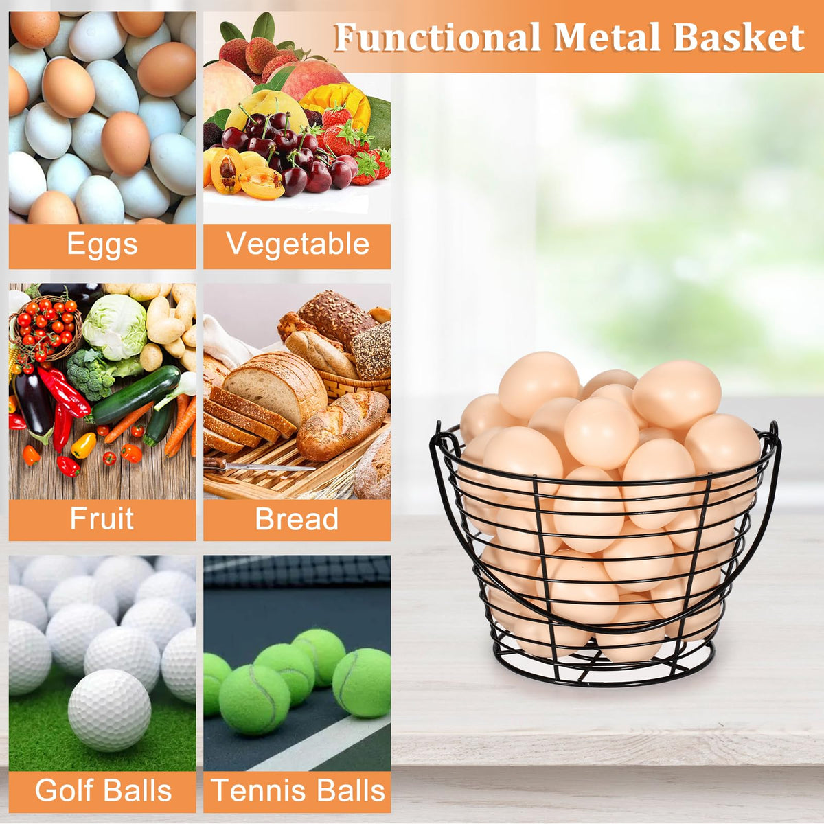 OGANAZI coated steel wire basket highlighting rust-resistant coating