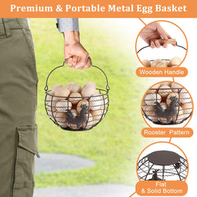 OGANAZI egg basket dimensions 5.1 inches height and 7.8 inches top diameter.