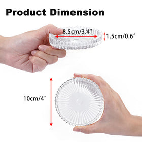 OGANAZI coaster shows 4-inch outer diameter and 3.6-inch inner fit