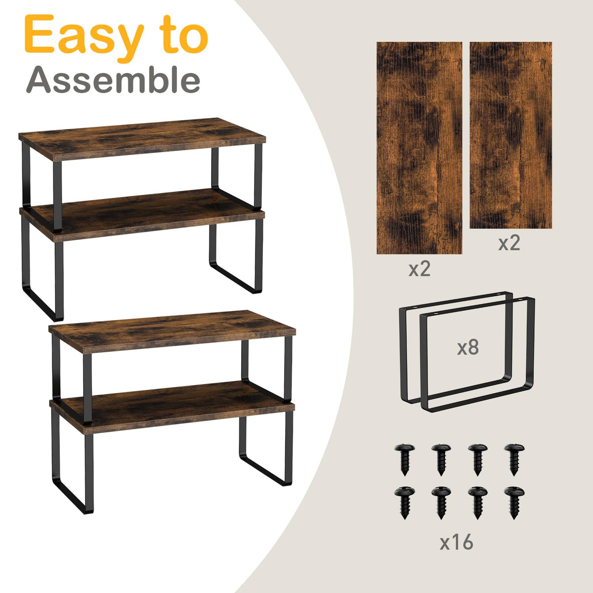 OGEMXU adjustable multi-tier design adapts to cookware and spice sizes