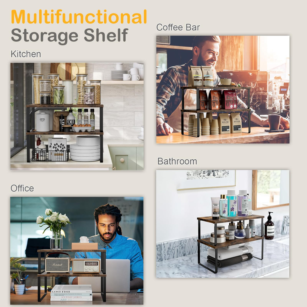 OGEMXU modern finish in black and brown complements kitchen decor