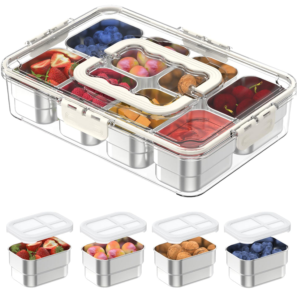 OGEMXU Snackle Box Container eight-compartment layout ideal for organized snacks