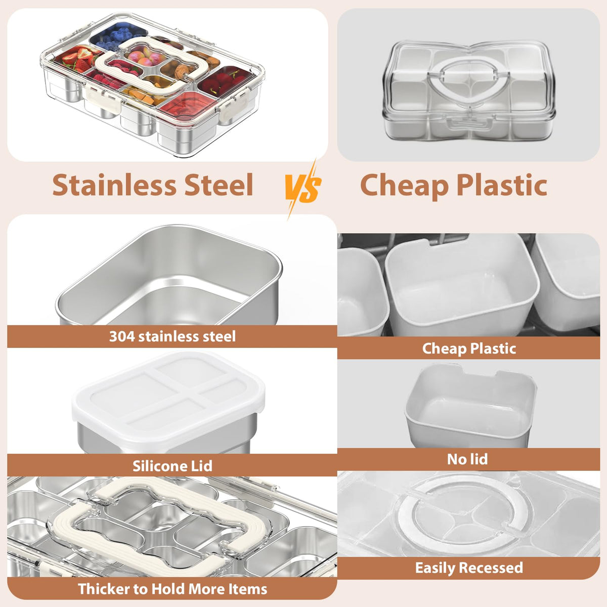 OGEMXU Snackle Box Container built-in handle for easy carrying