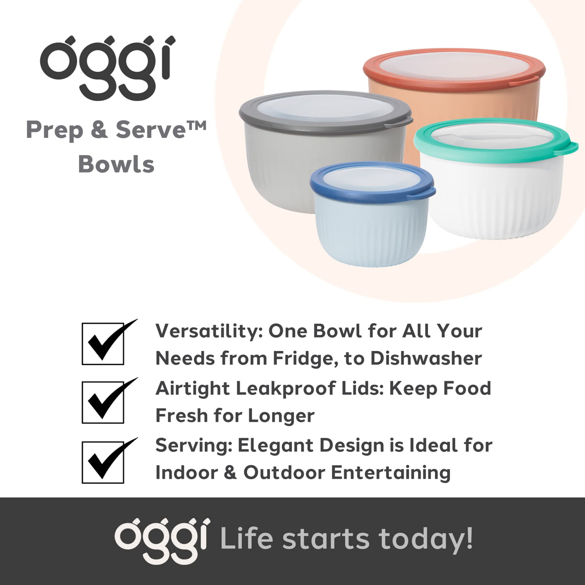 Oggi 4-quart bowl fits family meals and batch prep.