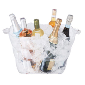 OGGI acrylic square party tub, clear beverage cooler with handles for effortless entertaining