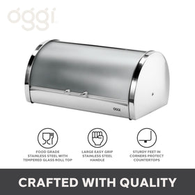 Oggi airtight bread box helps maintain freshness and reduce countertop clutter.