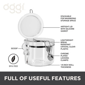 OGGI airtight 28oz canister shows contents at a glance while keeping them fresh.
