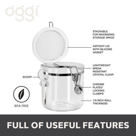 Oggi airtight lid close-up highlights silicone seal for extended freshness.