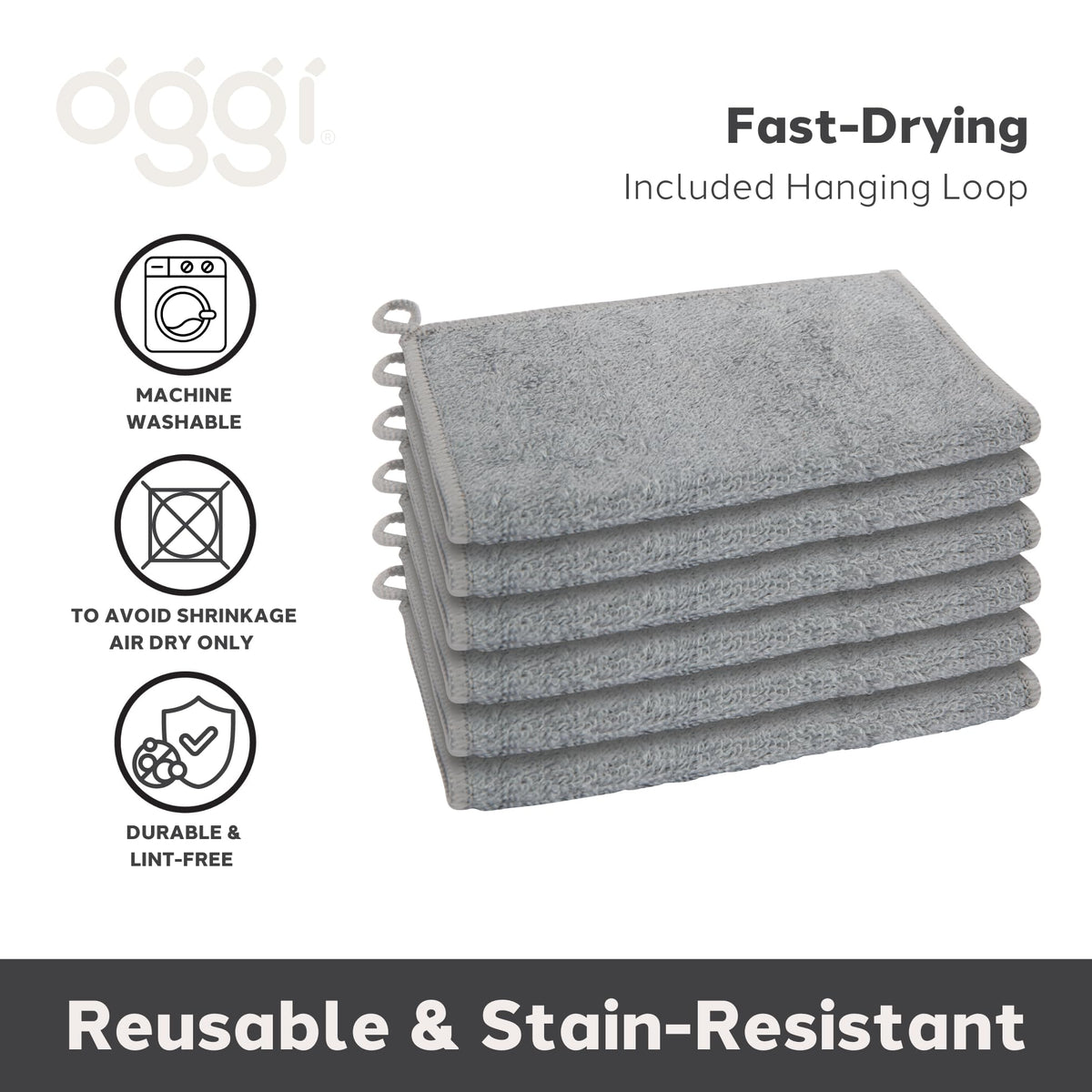 Oggi Bambou dish cloths in use for wiping counters and dishes