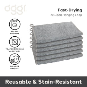 Oggi Bambou dish cloths in use for wiping counters and dishes