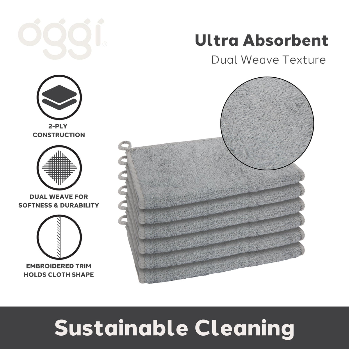 Oggi Bambou fast-dry cloth reduces wait time between uses