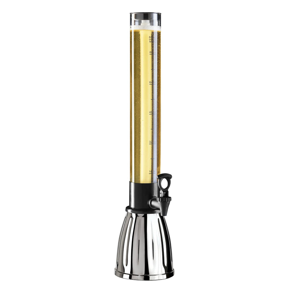 OGGI Beer Tower 88oz with sturdy chrome base for stable, eye-catching service