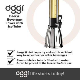 OGGI Beer Tower 88oz in use for beer, mimosas, margaritas and more