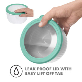Oggi 0.7-quart bowl with ribbed base supports fast prep and portioning.