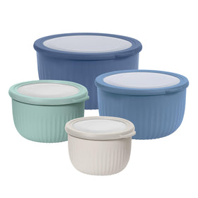Oggi bowls with see-through lids show contents at a glance for quick pantry checks.