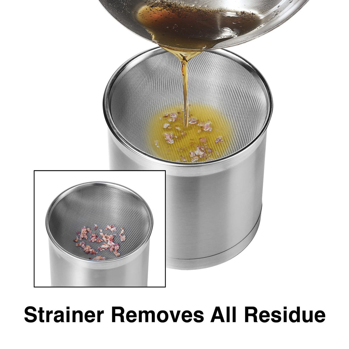 Oggi clamp-on lid keeps oil fresh and containers secure.