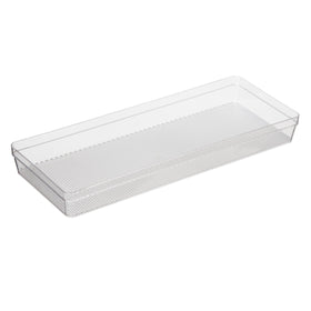 Oggi clear drawer organizer top view for tidy kitchen drawers.