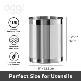 Oggi countertop utensil organizer offers large capacity for spatulas, spoons, and more.