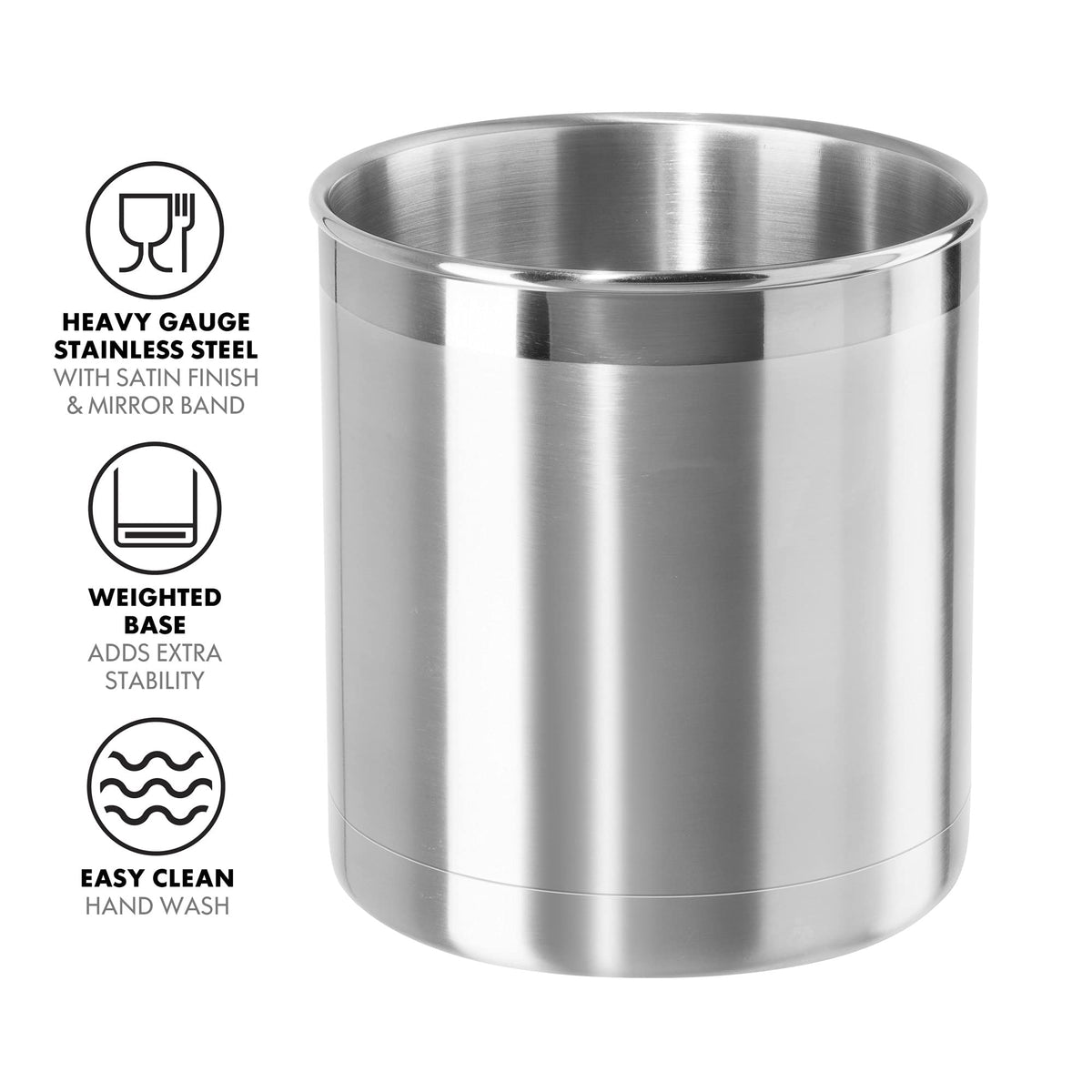 Oggi jumbo utensil holder top view showing wide 7-inch opening