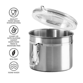 Oggi kitchen storage canister helps organize flour sugar tea and coffee.