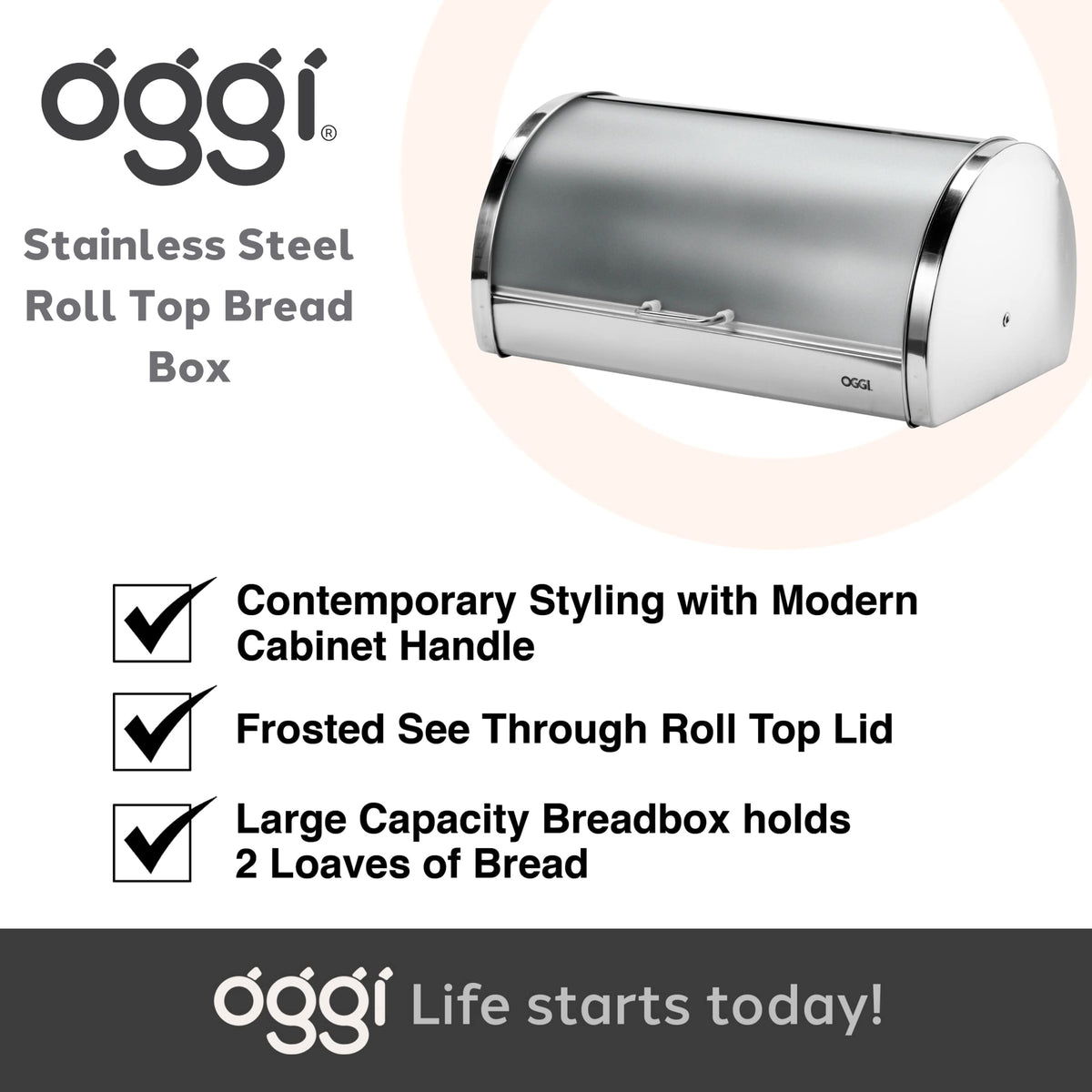 Oggi sleek stainless steel design enhances a modern kitchen aesthetic.