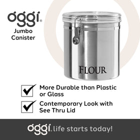 Oggi durable finish looks great on the counter or in the pantry