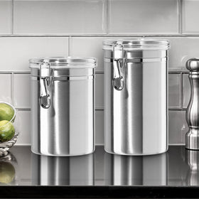 OGGI canister with see-through top lets you view contents at a glance.