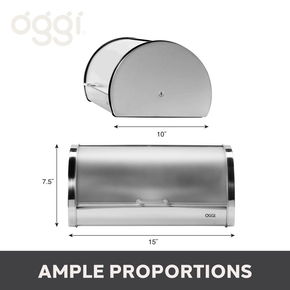 Oggi bread box feet protect countertops and stay stable during daily use.