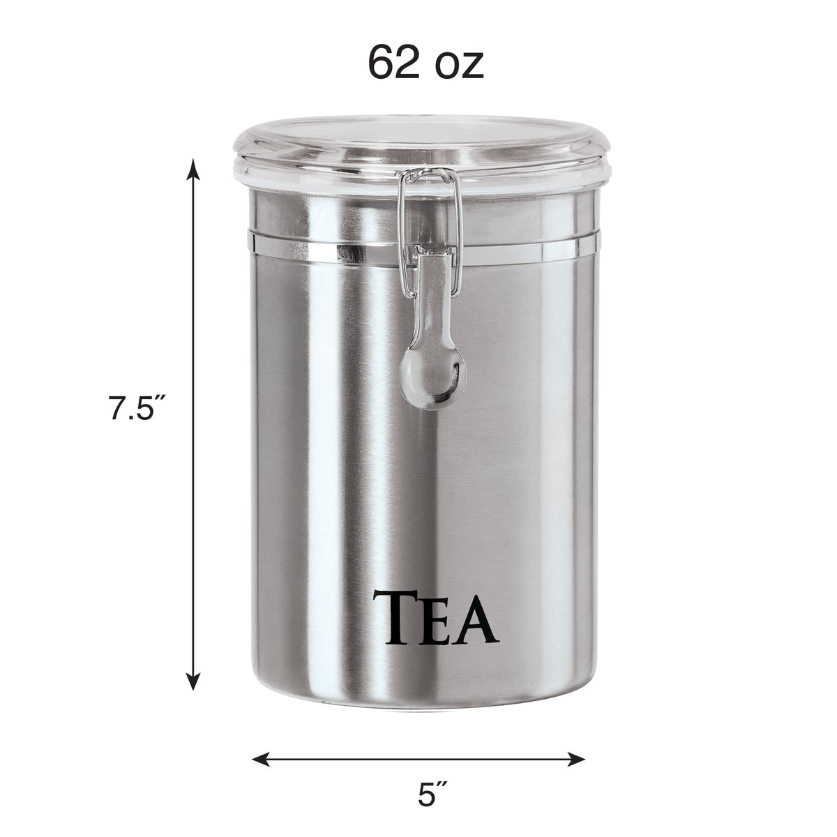 Close-up of Oggi airtight clamp lid sealing tea safely.