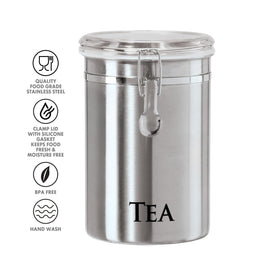 Oggi tea canister see-through top showing contents at a glance.