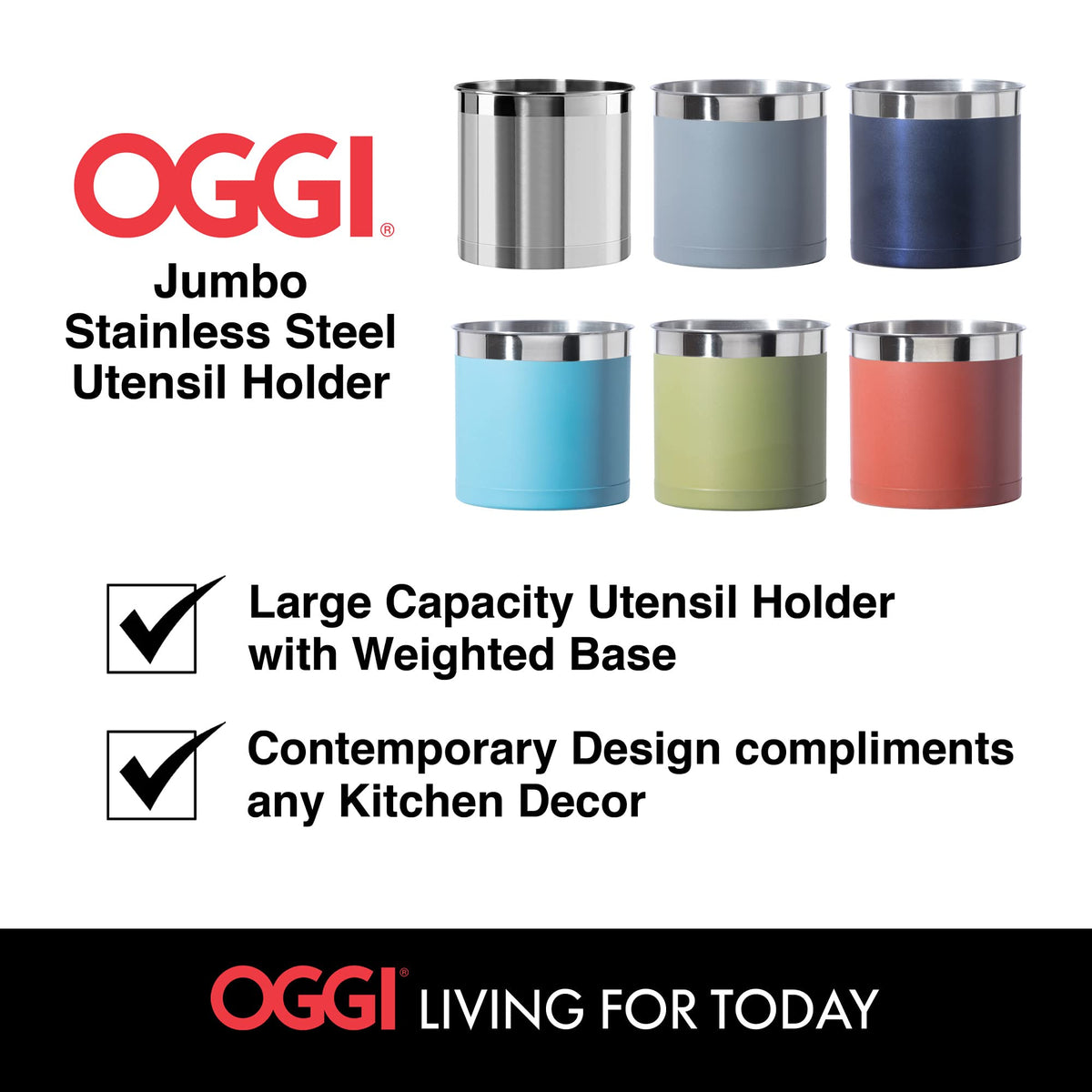 Oggi lifestyle shot of utensil holder in a modern kitchen