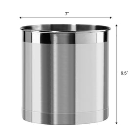 Oggi stainless steel holder on counter with spatulas and ladles inside
