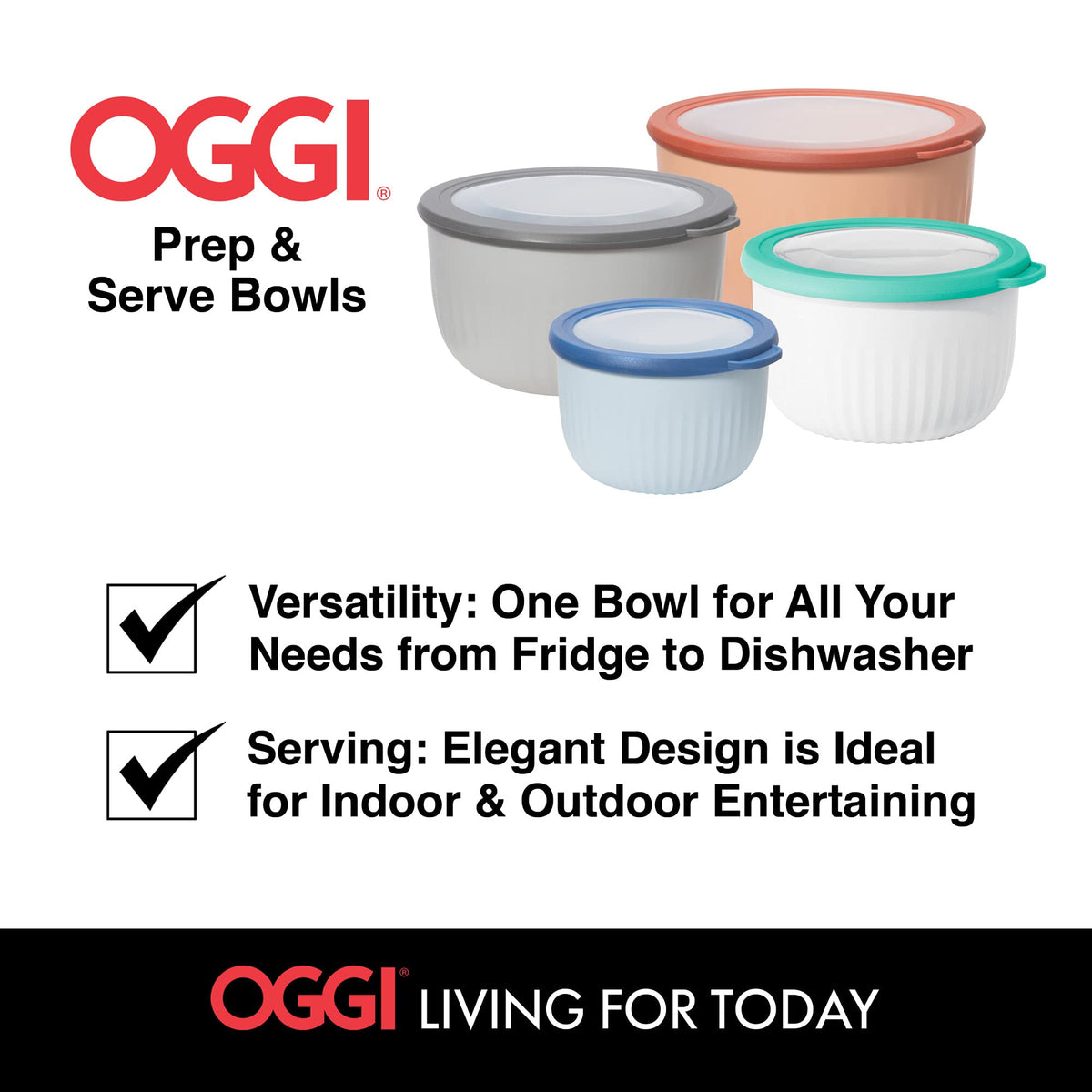 Oggi versatile-4qt bowl for prep, storage, and serving tasks.