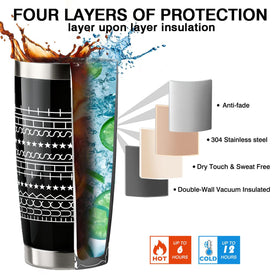 OGGOVIBE Hidden Message Tumbler insulated outer, keeps hot or cold drinks for hours.