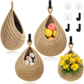 OGOTEZ wall hanging baskets trio with hooks for organized fruits and vegetables