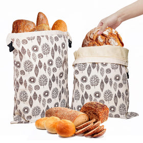 OHIYO beeswax bread bag close-up shows natural lining for freshness.