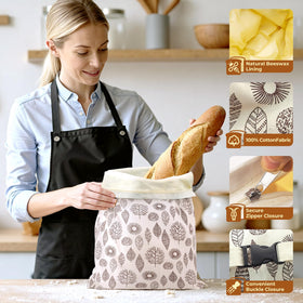 OHIYO bread bags buckle-closure demonstrates a secure seal and airtight storage.