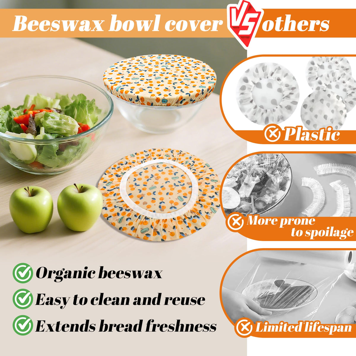 OHIYO elastic-fit bowl cover for mixing bowls and proofing baskets.