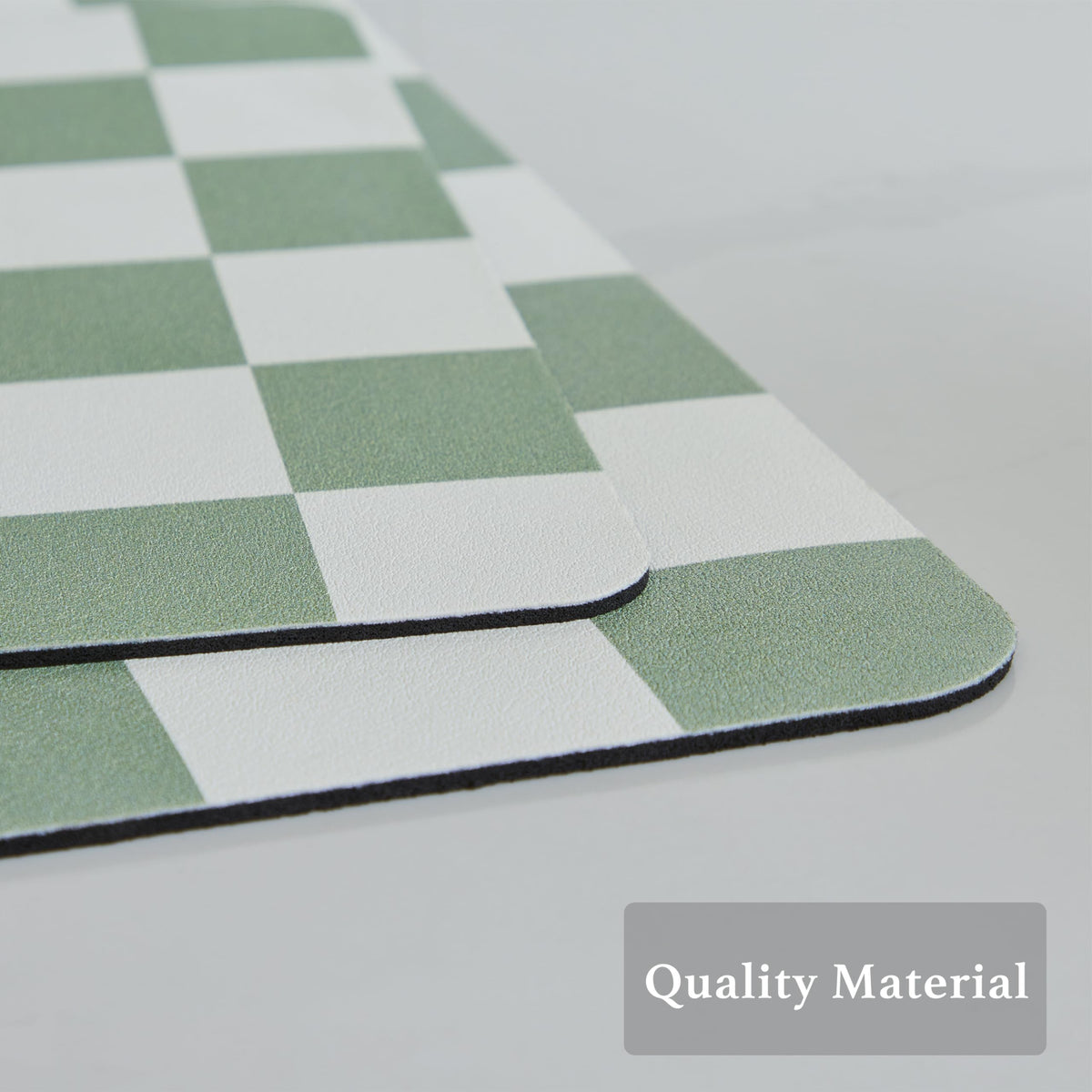Ohocut sage checkered mat easy to wipe clean for quick refresh