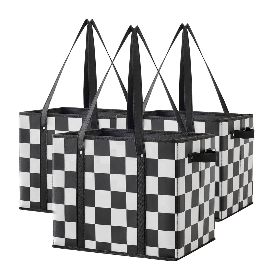 Ohocut Checkered bag folded for compact storage and carry convenience.