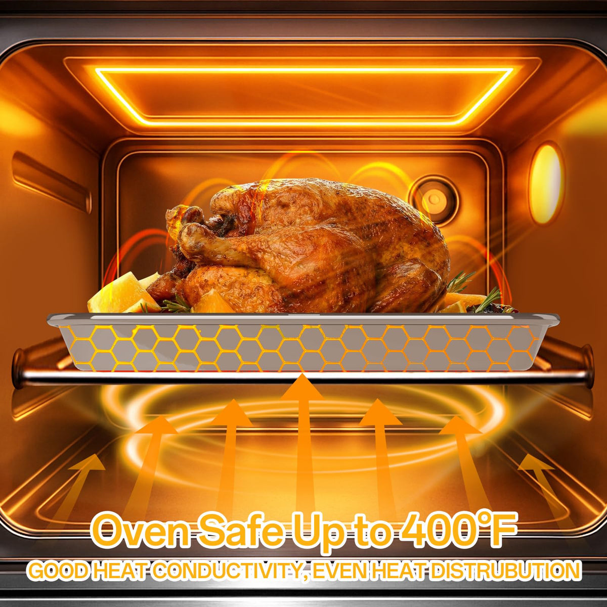 Ohtomber 12x10-inch quarter-sheet perfect for fish, bacon, or vegetables.