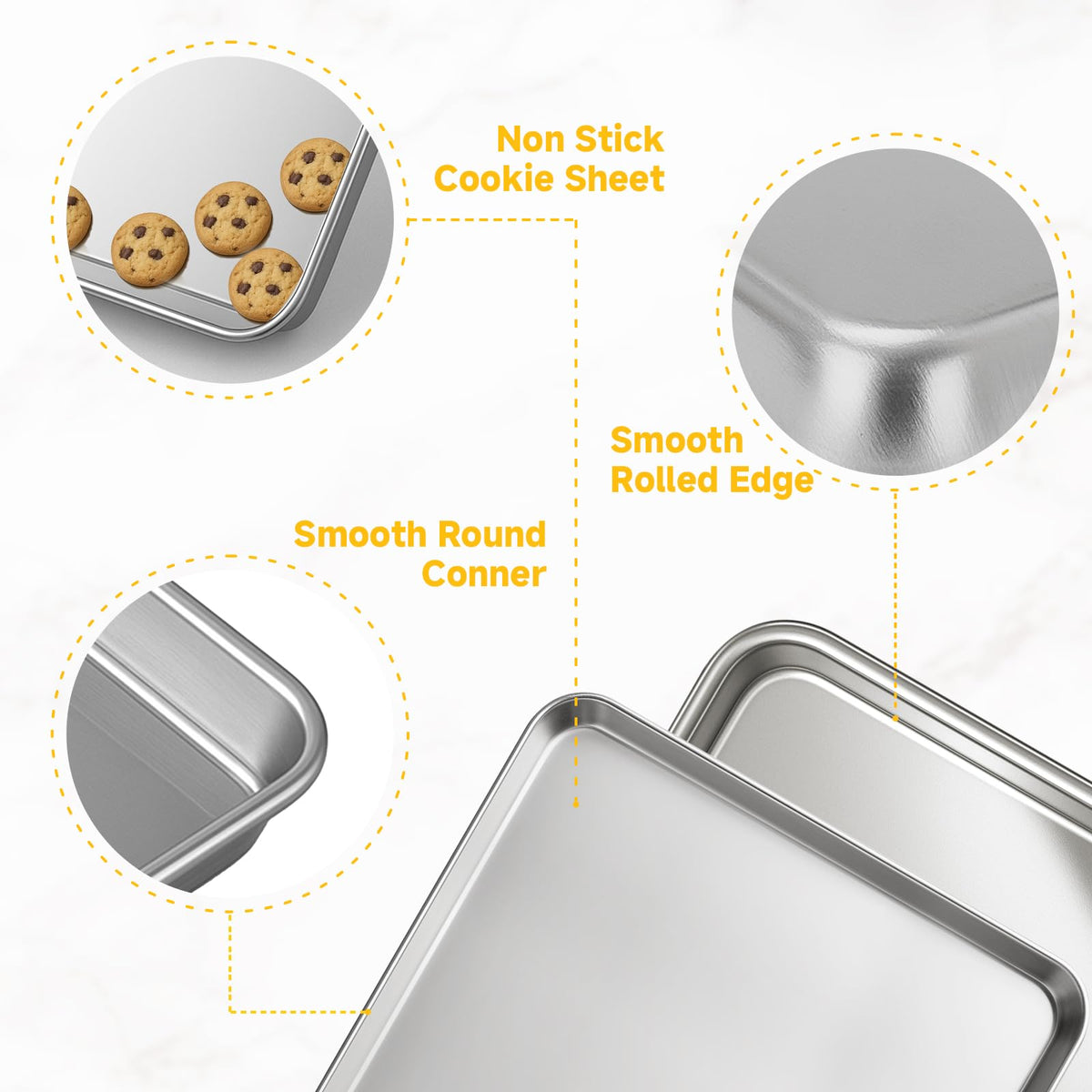 Ohtomber 16x12-inch jelly roll pan for large roasts and pizzas.