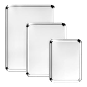 Ohtomber 3-pack baking sheets with pristine finish and even heat distribution.