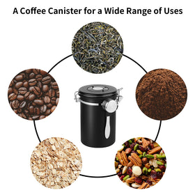 Ohtomber measuring scoop resting on side of canister