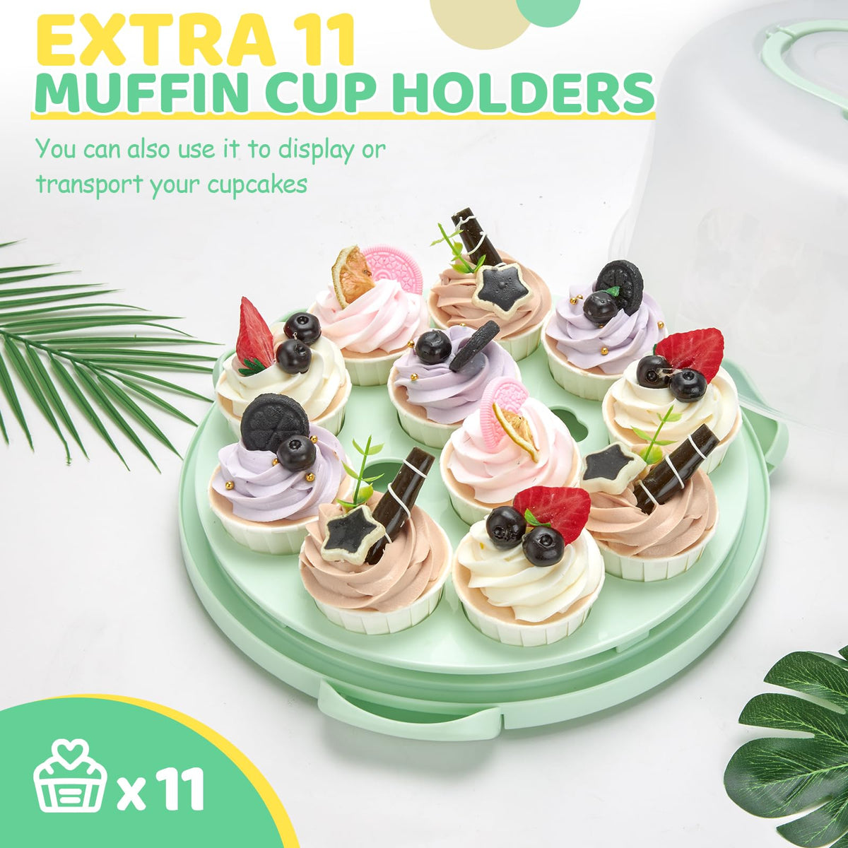 Ohuhu compartment tray for cupcakes and snacks